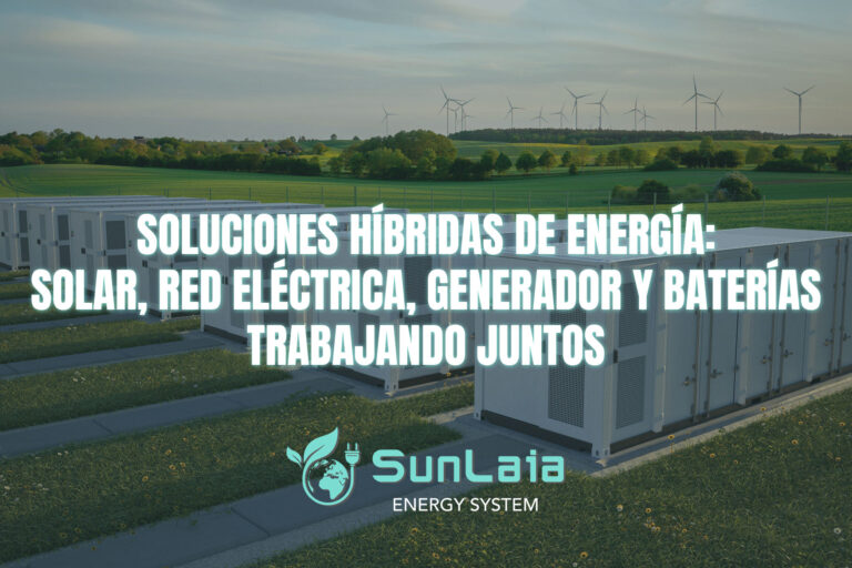 Soluciones híbridas de energía: solar, red eléctrica, generador y baterías trabajando juntos