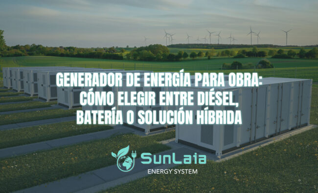 Generador de energía para obra: cómo elegir entre diésel, batería o solución híbrida