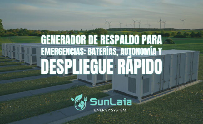 Generador de respaldo para emergencias: baterías, autonomía y despliegue rápido