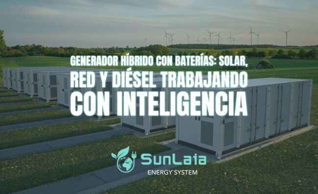 Generador híbrido con baterías: solar, red y diésel trabajando con inteligencia