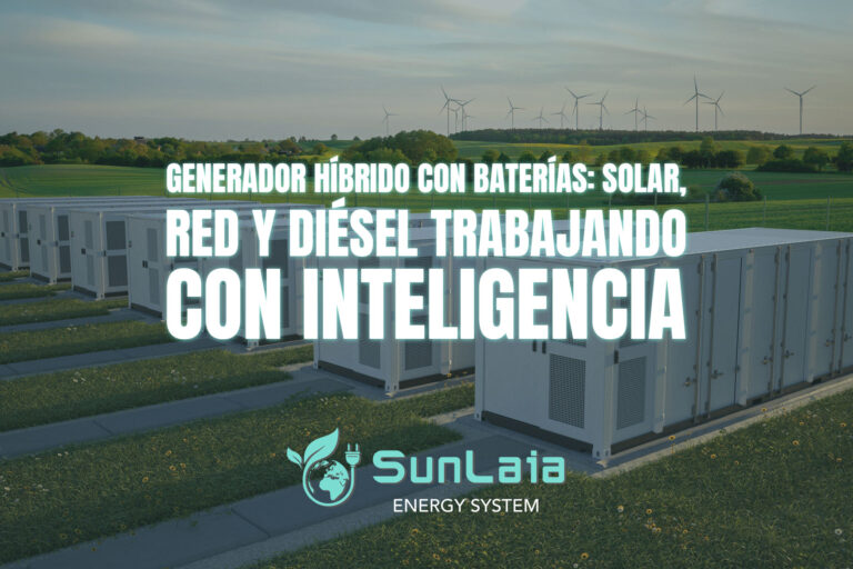 Generador híbrido con baterías: solar, red y diésel trabajando con inteligencia